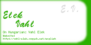 elek vahl business card